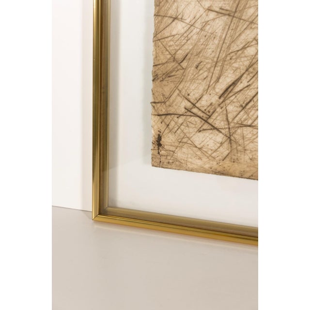 Abstract Yannick Ballif - Untitled (Orange Leaves) Signed Modern Embossed Relief Etching For Sale - Image 3 of 6
