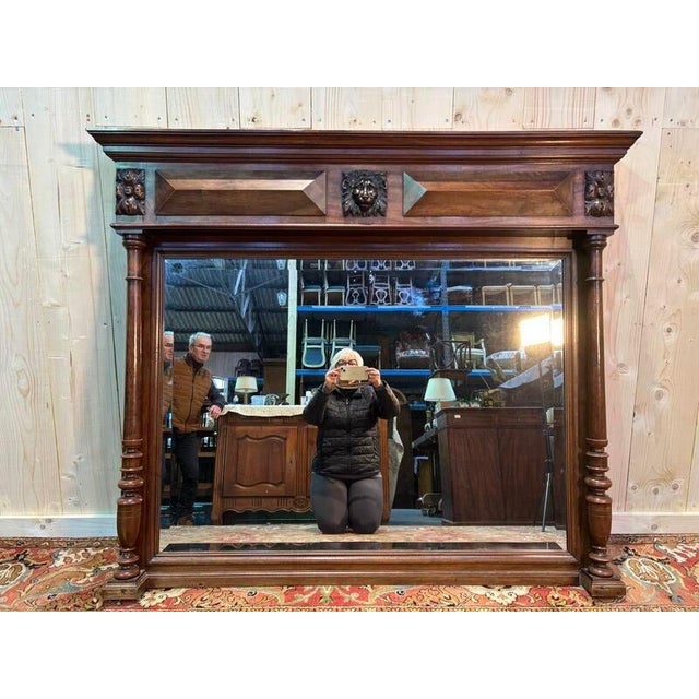 Napoleon Iii Walnut Mirror For Sale - Image 4 of 8