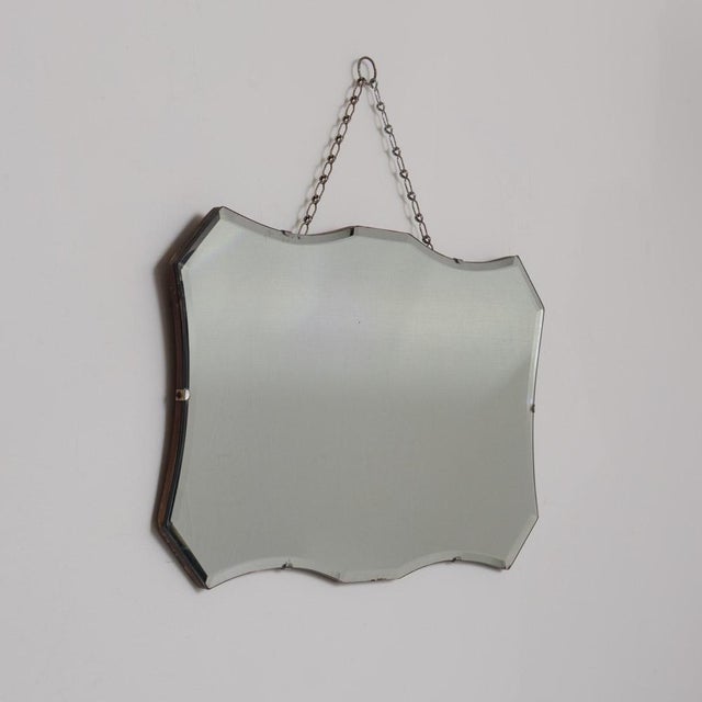 1930s French Art Deco Beveled Mirror For Sale - Image 4 of 11