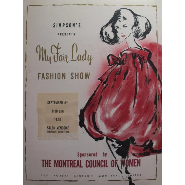 1960's Original Fashion Show Advertisement Carton - Simpson's Presents My Fair Lady Fashion Show For Sale - Image 6 of 6