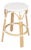 Tobias 24 in. Seat Height Round Rattan Backless Counter Stool, Glossy White/ Natural Rattan Frame For Sale