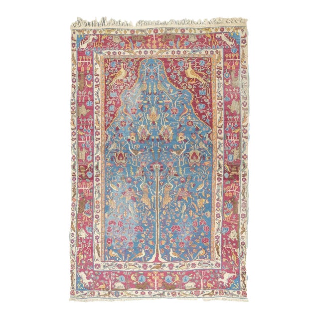 Late 18th Century Antique Persian Tehran Rug 4'9'' x 7'2'' For Sale