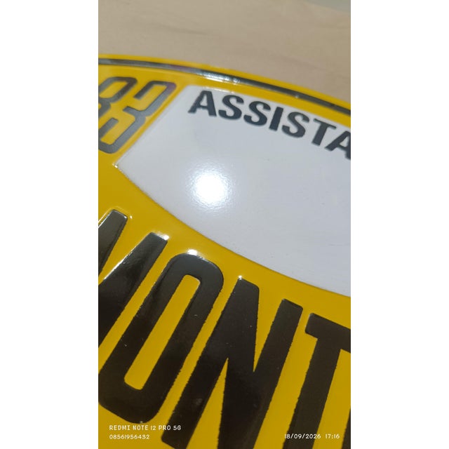 Vintage 1983 Rallye Monte-Carlo Assistance Metal Plate Sign – Authentic Embossed Motorsport Wall Art For Sale - Image 9 of 18