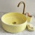 Moroccan Ceramic Yellow Sink for Bathroom, Vessel Sink with Brass Drain - 3 Piece Set For Sale - Image 4 of 8