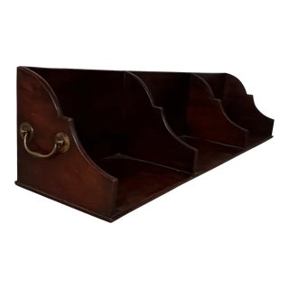 Antique English Georgian Mahogany Library Book Shelf Caddy for Partner's Desk - George III C. 1790 For Sale