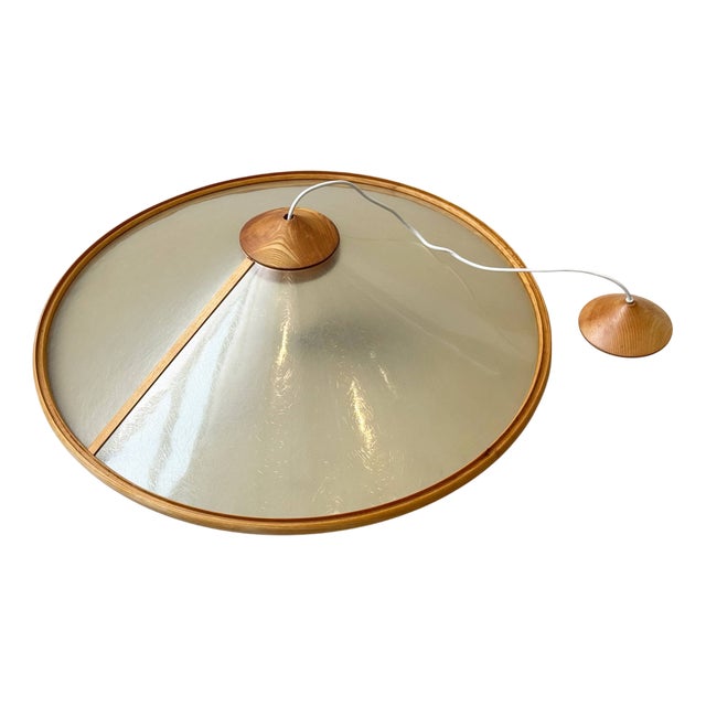 Fiberglass and Wood Ceiling Light by Giovanni Offredi for MC Selvini, Italy, 1970s For Sale