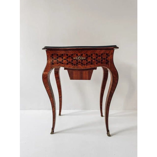Wood Louis XV / Louis-Philippe Marquetry Vanity Table, 1850-1900 For Sale - Image 7 of 18