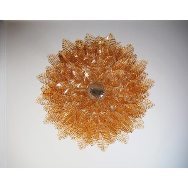 Large Amber Felci Murano Glass Chandelier, 1990s For Sale - Image 17 of 18