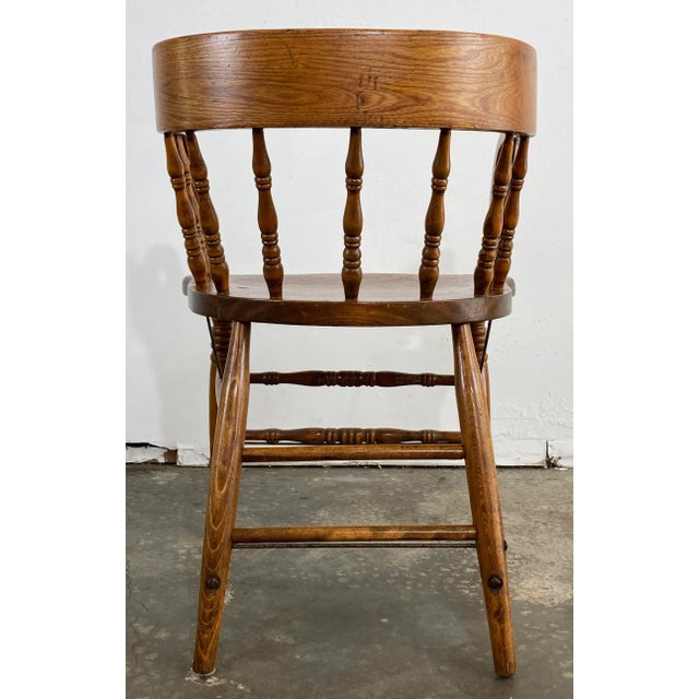 Antique Saloon Style Wood Captain's Chair For Sale - Image 9 of 12