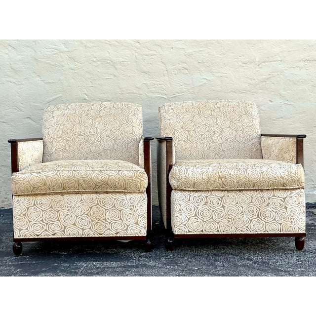 Vintage Custom Geoffrey Bradfield Deco Devore Lounge Chairs - a Pair For Sale - Image 11 of 12