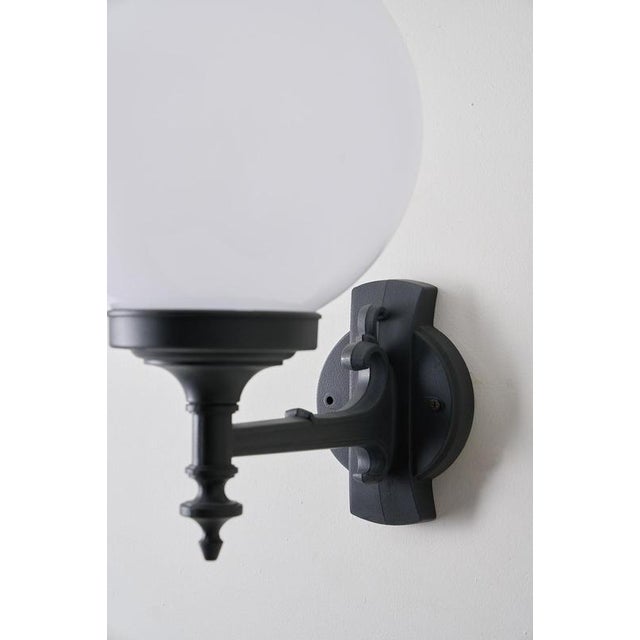 Garden Globe Sconce in Cast Metal with Translucent Shade from Lothus, 1980s For Sale - Image 3 of 5