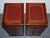 Filling Cabinets in Burgundy Leather and Gold Embossed Top, Set of 2 For Sale - Image 10 of 18