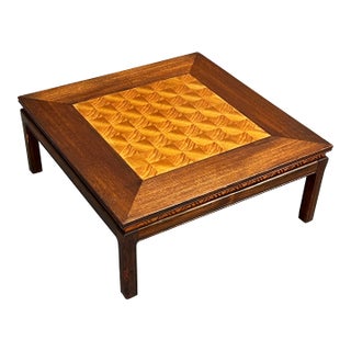Vintage 1940's Chinese Low Table With Inlaid Chess Game Board For Sale