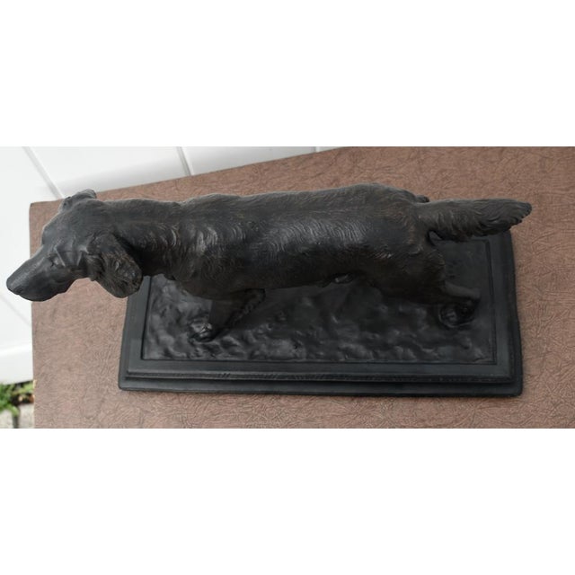 Antique Large Size Spelter Pointer/Setter Dog Figure on Base in a Bronzed Finish For Sale - Image 10 of 12