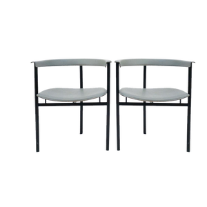 Set of Armchairs in Leather by Enrico Pellizzoni