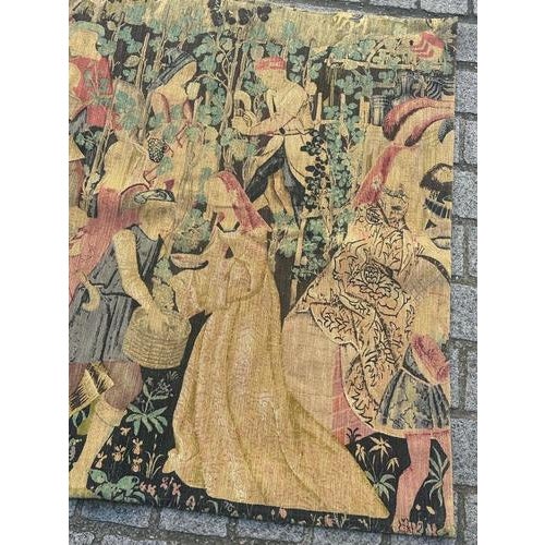 Discover the elegance of this mid-century french hand-printed tapestry featuring the exquisite design of the renowned...