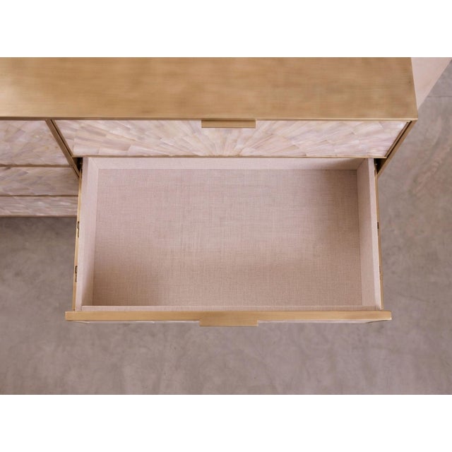 Arcana Mother-of-Pearl & Brass Nine Drawer Dresser by House of Jaipur For Sale - Image 4 of 7