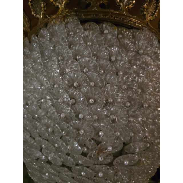 Vintage Mid Century Bagues Style Pearl Jeweled Chandelier For Sale - Image 12 of 12