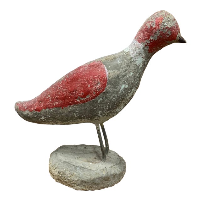 Early 20th Century Antique Handmade Concrete Bird Figure For Sale