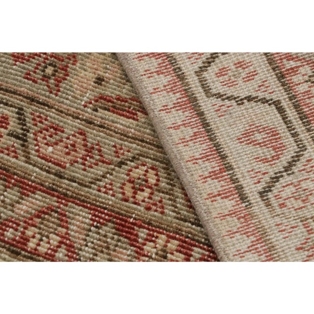 Textile Vintage Turkish Rug in Green With Red Herati Floral Pattern, From Rug & Kilim For Sale - Image 7 of 7