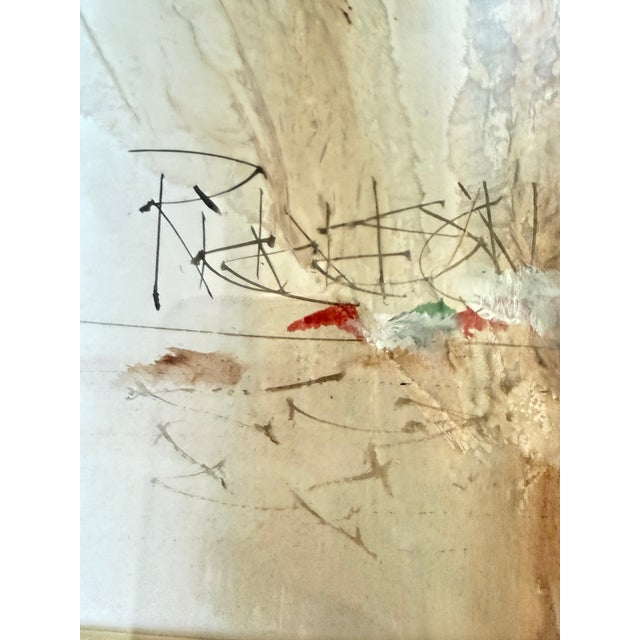 Modern Bill Richardson Framed Modern Floral Still Life Watercolor Painting 1980’s 24” X 36” For Sale - Image 3 of 9