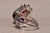 The East Lake Drive: Natural Double Ruby Bypass Ring with Diamonds For Sale In Philadelphia - Image 6 of 11