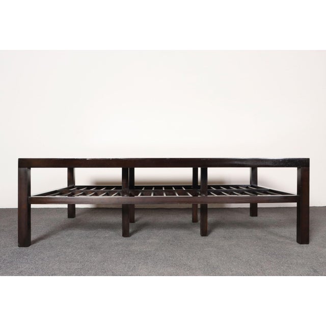 1950s Vintage Ebonized Wood and Vitrolite Glass Coffee Table by Van Keppel and Green For Sale - Image 5 of 18