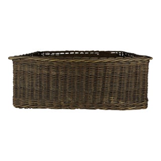 Large Antique French Woven Willow Storage Basket For Sale