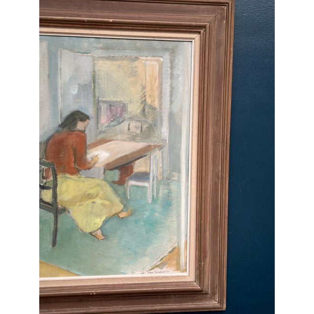 Sigge Ljungkvist, The Letter Writer, 1947, Oil on Canvas, Framed For Sale - Image 4 of 18