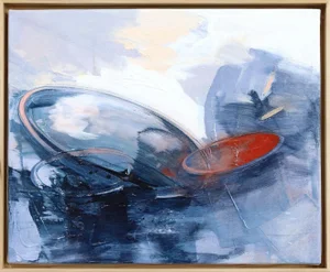 "Flying Oxide" Contemporary Abstract Expressionist Acrylic Painting by Paul Kirley, Framed