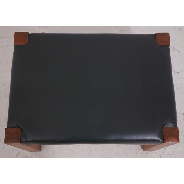 Stickley Eastwood Mission Oak Leather Chair With Ottoman For Sale - Image 14 of 18