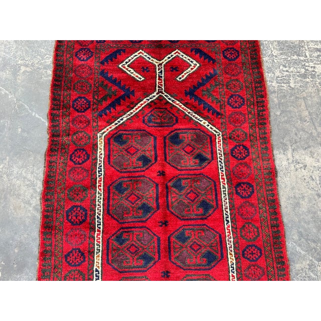 Islamic Vintage Afghan Baluch Tribal Rug For Sale - Image 3 of 9