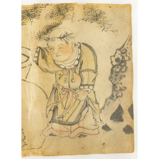 Chinese 17th or 18th Century Chinese Watercolor on Paper Painting For Sale - Image 3 of 8
