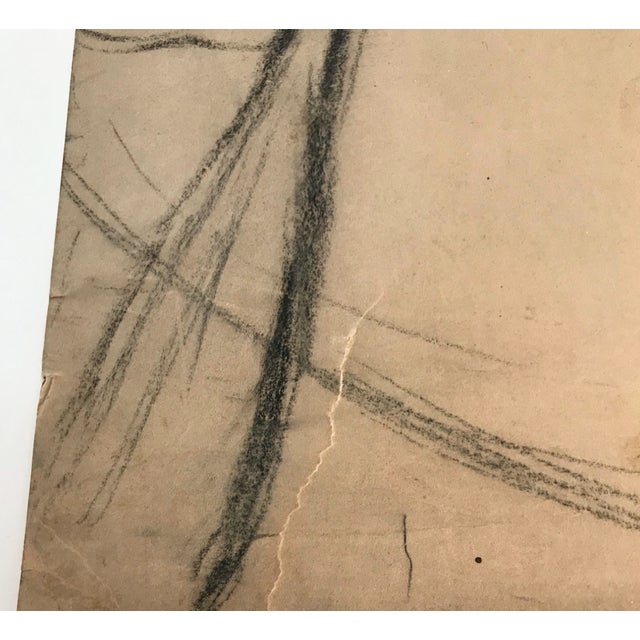 1930s Seated Male Nude Drawing For Sale - Image 4 of 5