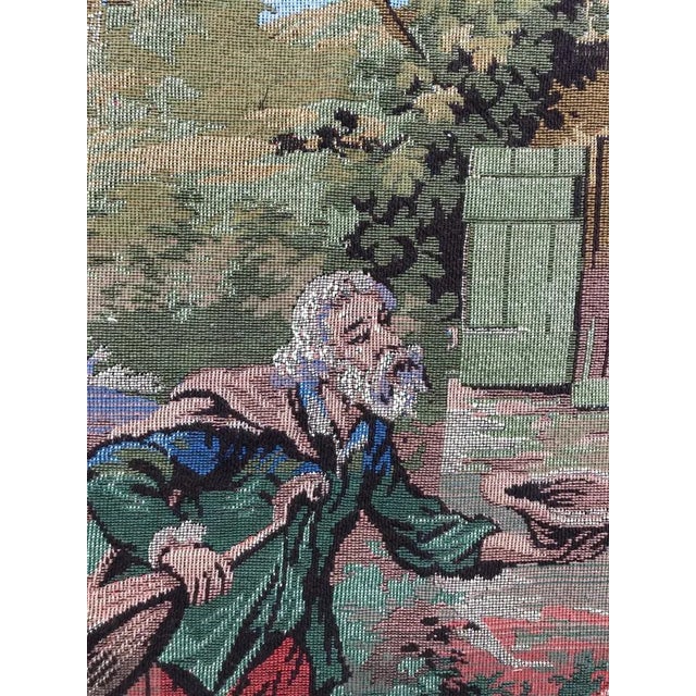 Vintage Aubusson Style Jacquard Tapestry For Sale - Image 3 of 9