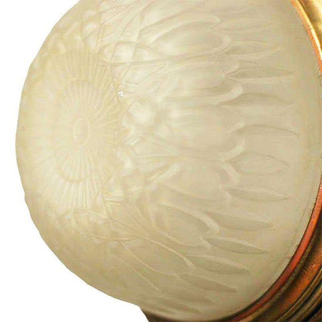 1930s 1930s Empire Style Bronze Dome Ceiling or Wall Light Fixtures, Pair For Sale - Image 5 of 7