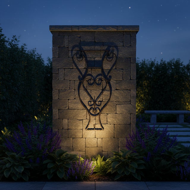 2020s Hand-Forged Wrought Iron Vase Wall Art (Amphora Silhouette) Garden Wall Sculpture For Sale - Image 5 of 7