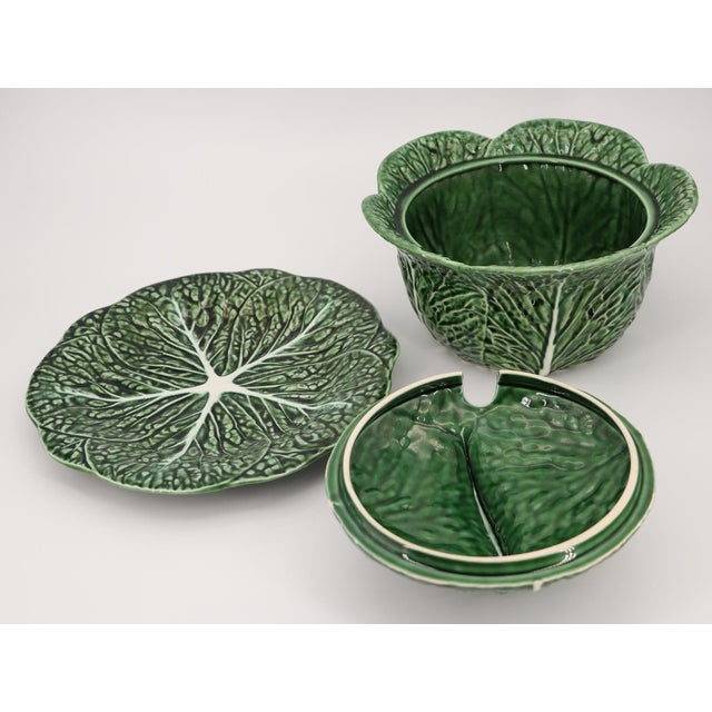 1950s Bordallo Pinheiro Large Cabbage Tureen and Underplate, Portuguese For Sale - Image 11 of 15