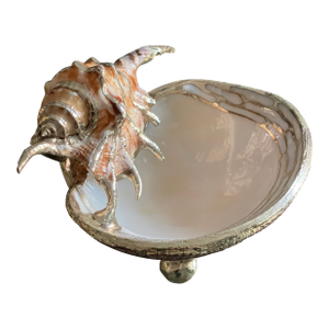 1960s Fabulous Silvered Sea Shells Small Vide Poche Dish