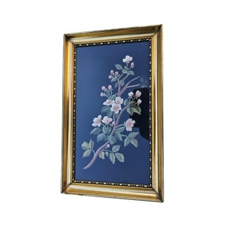 Picture in Frame with Embroidered Cherry Blossoms, 1950s For Sale