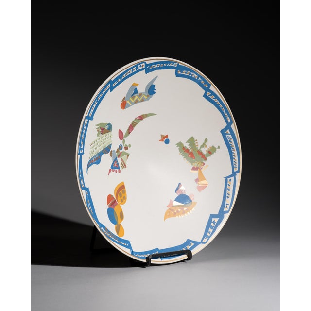 Large matte porcelain wall plate from Gilbert Portanier’s “Alta Mira” series for Rosenthal Studio-Line, produced in...