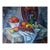 Vintage Anita Rose Lilien Expressionist Still Life With Fruit and Wine Bottle For Sale