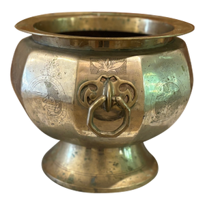 Antique 19th Century Chinese Brass Two-Handled Jardiniere - #2 of 2 Available