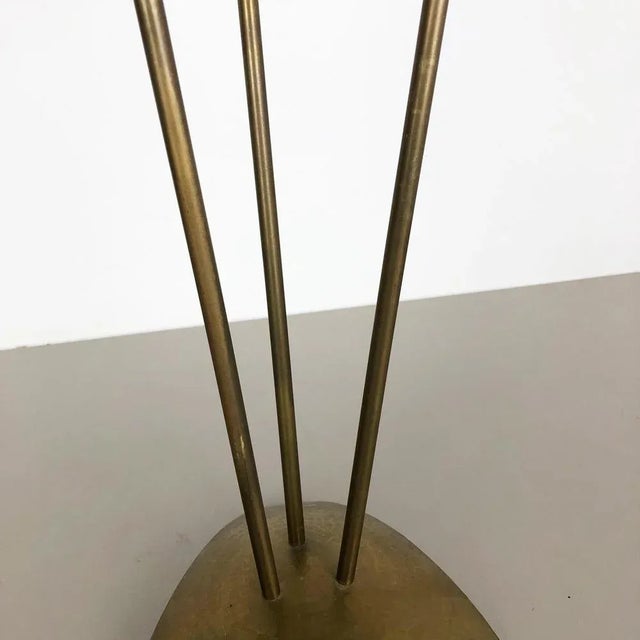 Gold Modernist Sculptural Brutalist Floor Brass Candleholder, Germany, 1950s For Sale - Image 8 of 18