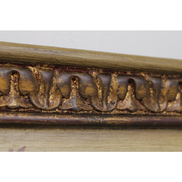 Decorative Venetian Hand Painted Gilt Frame Floral Wall Mirror For Sale In Philadelphia - Image 6 of 12