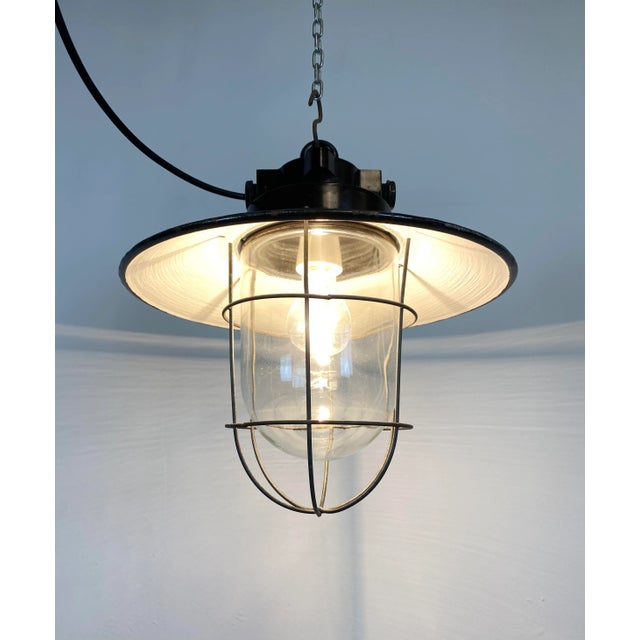 Plastic Small Industrial Factory Ceiling Lamp, 1960s For Sale - Image 7 of 10