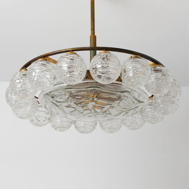 Globe Lights Wave Glass Chandelier attributed to Doria Leuchten, 1965 For Sale - Image 4 of 16