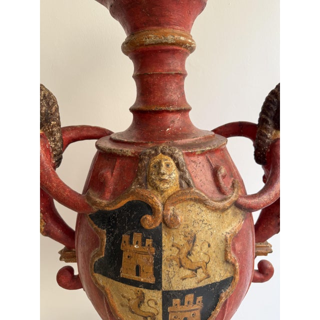 17th Century Baroque Candleholder in Lacquered Wood and Plaster, Spain, 1600 For Sale - Image 6 of 18