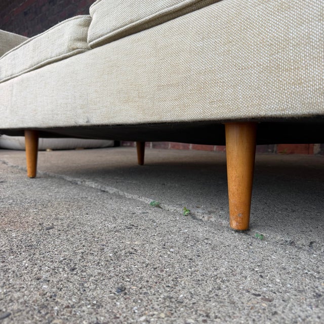 Early Florence Knoll Beige Sofa For Sale - Image 10 of 12