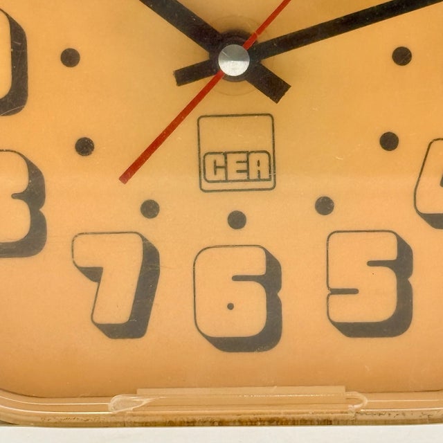 Space Age Amber Yellow Wall Clock from Cea, 1970s For Sale - Image 6 of 14